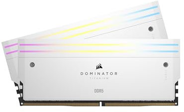CORSAIR Dominator Titanium RGB DDR5 RAM 96GB (2x48GB) DDR5 6600MHz CL32 Intel XMP iCUE-Kompatibler Computerspeicher - Weiß (CMP96GX5M2B6600C32W)