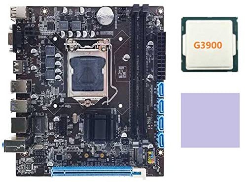 Seprendi H110 Computer Motherboard Supporta LGA1151 6/7 Generation CPU Dual-Channel DDR4 Memory+G3900 CPU+Thermal Pad