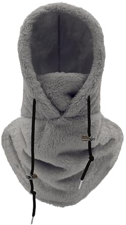 Kapuze Ski Winter für kaltes Wetter Winddicht verstellbare warme Kapuze Abdeckung Hut Mütze Schal Babymütze Neugeborene Winter (Grey, One Size)