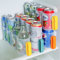 Soda Can Organizer Rack for Refrigerator, Shelf Clear Plastic Beer Can Racks, Vertical Drink Can Dispenser with 4 Cabinet, Beverage Holder for Kitchen Fridge Storage Beer Freezer Beverage Soda