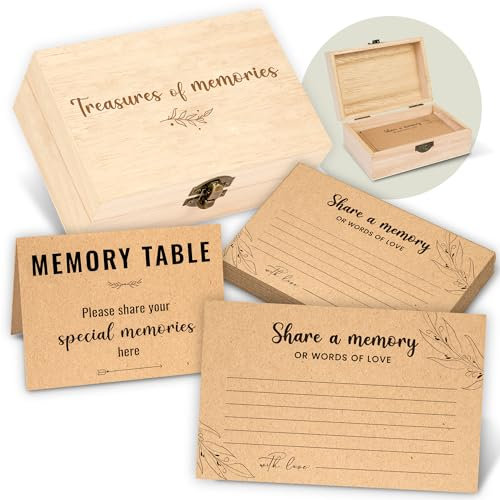 Woodamore Share A Memory Card for Celebration Of Life Ideas - 50 Pcs Funeral Memorial Cards, Favorite Memory Box for Graduation Wedding, Funeral Keepsake for Celebration Of Life Decorations