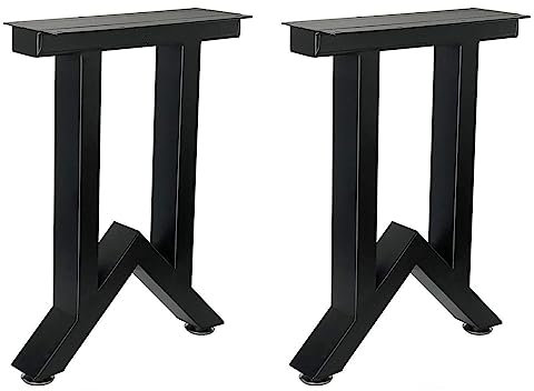 2 Stück Tischbeine aus Metall – Möbelbeine – 70 cm Stuhlbeine aus Eisen, rustikale Tischbeine aus Vierkantrohr, DIY-Konsolentischbeine, Schwarze Esstischbeine aus Metall, Computertischbeine, Bürotisc