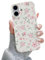 QLTYPRI for iPhone 16 Case, Cute Pink Floral Flower Pattern Aesthetic Phone Case, Raised Camera Protection Soft Slim TPU Shockproof Protective Phone Cover for Girls Women - Pink