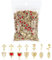 TELAIN 128-piece Nail Charms Set, Golden 3D Nail Art Charms With Hearts, Crosses, Roses And Virgin Mary For Creative Nail Designs