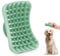 QYE Dog Bath Brush, Silicone Shampoo Brush for Long Short Haired Dog Cat (Green)