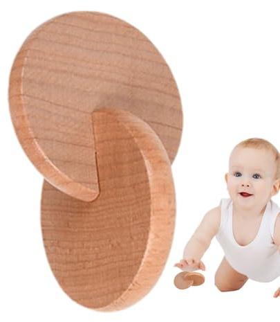 Hand zu Hand Disc Baby, Safe Interlocking Discs Baby Holzspielzeug, Säuglings- -Entwicklungsspielzeug für 0-3 Kleinkinder Kinder Natürliches Greifen mit den Fingern