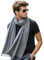 Herren Kaschmir Schal dünn Herbst Winter 185x65 geschmeidig Kaschmirschal grau elegant stilvoll Style Wolle Uni Farbe Herrenschal (Grau)