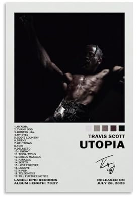 Travis Poster Signature Scott Utopia Poster Für Zimmer, Ästhetische Leinwand-Wandkunst, Schlafzimmer-Dekor Poster 16x24inch(40x60cm)
