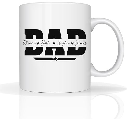 Personalised Mug Fathers Day Gift Custom Photo Mug Gifts for Dad 11oz Ceramic Coffee Cup Best Dada Ever Daddy Birthday Presents (Dad Star)