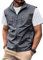 Oanviso Gilet da Lavoro Multitasche Smanicato Uomo Estivo Leggero Sportivo Cargo Comodo Asciugatura Rapida Giacca Softshell Trekking All'aperto Pesca Fotografi A Grigio S
