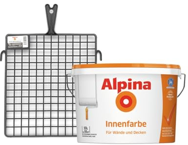 Alpina Innenfarbe Weiß – Wandfarbe – inkl. Abstreifgitter – 10 Liter