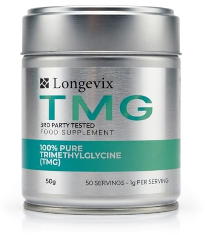 Longevix Pure TMG 1000mg 100% Trimethylglycine (Betaine) | (50 Servings) | Vegan, Non-GMO, Supports Methylation, Homocysteine & Liver Health | 3rd Party Tested Supplement