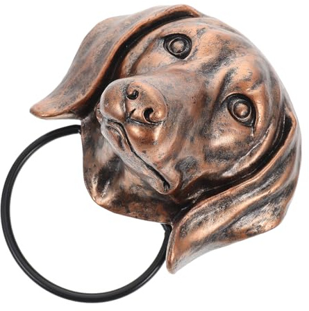 FIXOSHEE Anneau de Porte Tête de Chien Boudin Décoratif Vintage pour Porte Entrée Sonnette Animale Facile à Installer pour Décoration Noël et Maison