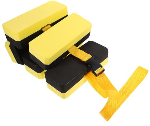 Parliky Cinturón de Natación Flotante Adultos Entrenador de Natación Material EVA Cinturón de Entrenamiento de Resistencia para Piscina y Mejora de Técnica Color Negro y Amarillo
