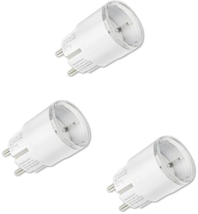 Shelly Plug S Gen3 Weiß - WLAN Smarte Steckdose, Leistungsmessung, 12A, 2500W, Zeitschaltuhr, Matter Stecker, Smart Home, Heizung & Kühlung, Alexa & Google, Kein Hub Erforderlich (3 Stück)