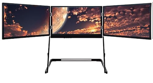 FgdVrelnor Aura Display, doppio monitor portatile, triplo schermo PC portatile, monitor esterno Full HD 15,6 pollici, ideale per editing video e grafica