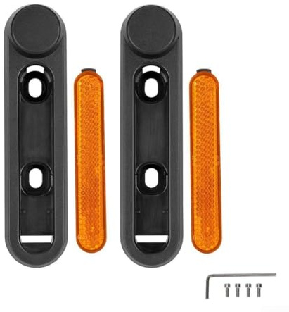 Qualoramall Reflektierende Streifen Sicherheits-Seitenabdeckung für Ninebot F2 F2 Plus F2 Pro E-Scooter Metall Kunststoff Hinterrad Dekorativer Eckenschutz mit Schrauben und Schraubenschlüssel (gelb)