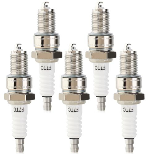 QAZAKY Pack-of-5 Spark Plug F7TC for Generator GX120 GX160 GX200 GX240 GX270 GX340 GX390 GCV135 GCV160 GCV190 Go Kart Mini Bike Lawnmower Tractor Rototiller Water Pump Tillage Polishing Machine BP7ES