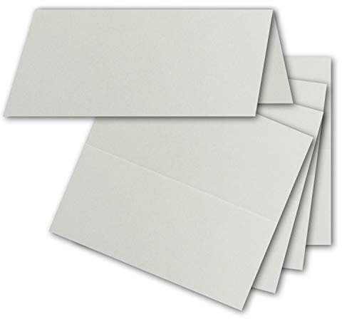 FarbenFroh by GUSTAV NEUSER 250x Tischkarten in Hell-Grau - 4,5 x 10 cm - 240 g/m² - blanko Doppel-Karten mit stabilem Stand - ideal als Platzkärtchen und Namenskärtchen
