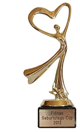 RaRu Kunststoff Geschenk-Pokal (Herz Dame) mit Ihrer Wunschgravur