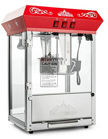 Máquina de palomitas de maíz estilo barra Olde Midway con hervidor de agua de 10 onzas
