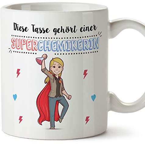 MUGFFINS Tasse/Becher Chemikerin (Superhelden) - Lustige und Originelle Chemie Geschenke