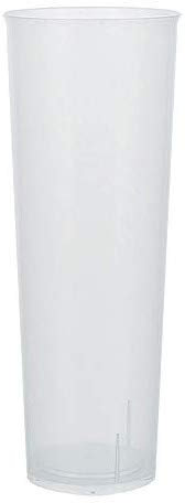 TELEVASO - 50 unidades - Vaso Tubo 300 ml Reutilizable Ligero - Polipropileno (PP) - Color traslúcido - Vaso ecológico Libre de BPA, Ideal para cerveza, cubatas, agua