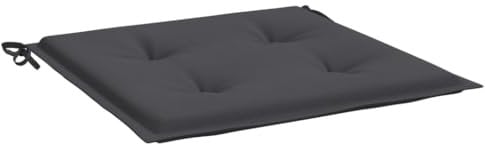 vidaXL Gartenstuhl Kissen 2 STK., Sitzkissen Outdoor Indoor, Stuhlkissen mit 2 Sätzen Schnüren, Stuhlauflage Sitzpolster, Anthrazit 50x50x3cm Oxford-Gewebe