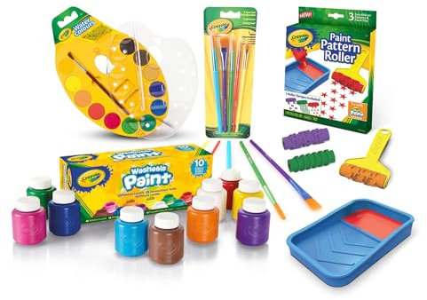 CRAYOLA Kit d'activité Paint extravaganza, Activités artistiques et artisanales, Fournitures peinture Maison et École, Cadeaux enfants, Âge 5, 6,7,8,9+