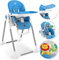 KIDIZ® 3in1 Hochstuhl Kinderhochstuhl inkl. Spielbügel, Babyliege, Kombihochstuhl Babyhochsitz,7 höhenverstellbar Verstellbare Rückenlehne, mitwachsend ab 0 bis 36 Monate Babystuhl, Blau