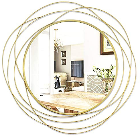 ironsmithn Miroir Mural Rond décoratif pour Salle de Bain, Salon ou Chambre à Coucher - 68,1 x 68,1 cm