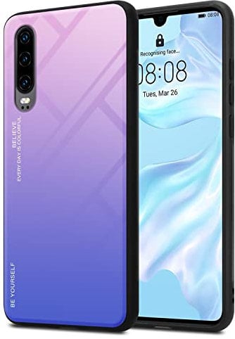 Cadorabo Hülle kompatibel mit Huawei P30 Schutzhülle TPU Silikon Case Glas Slim Kratzfest Weiche Gummi mit Rundumschutz Case Hülle für Huawei P30 in Schwarz