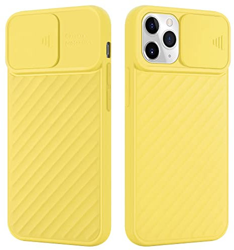 Cadorabo Custodia compatibile con Apple iPhone 11 PRO in Giallo Opaco - Custodia protettiva in silicone TPU flessibile e con protezione della fotocamera - Ultra Slim Back Case