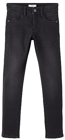 NAME IT Boys Nkmsilas Xslim Jeans 2002-tx Noos Trouser, Black Denim, 9 Years UK