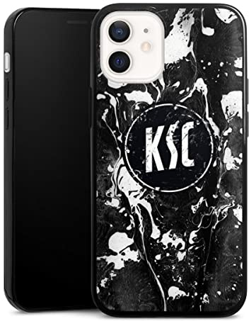 Slim Case extra dünn kompatibel mit Apple iPhone 12 mini Silikon Handyhülle schwarz Hülle Karlsruher SC Offizielles Lizenzprodukt KSC