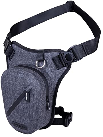 WILD HEART wasserdichte Motorrad-Beintasche, Vielseitige Brust-/Taktik-/Bein-/Werkzeug-/Schulter-/Messenger-/Bauchtasche aus mit Seil für Outdoor-Aktivitäten (Grau)