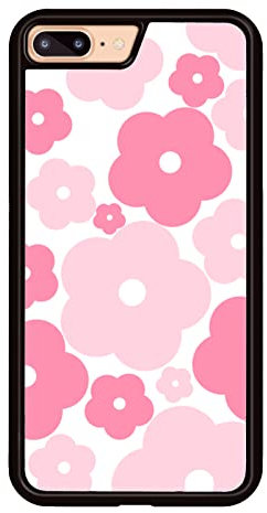 Axulimin for iPhone 8 Plus and iPhone 7 Plus Case Cute Kawaii Pink Flower Floral Aesthetic Phone Case for Girls Preppy Women - 5.5 Inch