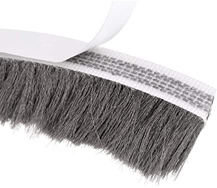 TA-VIGOR Brush Weather Stripping, Adhesive Felt Door Seal Strip Pile Weatherstrip Window Frame Brush Strip Draught Excluder 15m(L) x 9mm(W) x 23mm(T) Gray