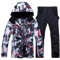 ALSOGO Herren Skianzug Ski Jacke und Hose Set Wasserdichter Schneeanzug Snowboard Jacke Hose Skikleidung Für Männer Black XL