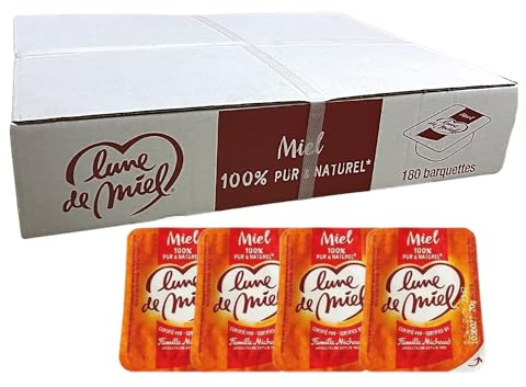 LUNE DE MIEL | 25 Barquettes de miel | portions individuelles de 20 grammes