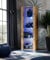 Komodee Vitrine Schrank Tivoli, Wotan/Wotan, Breite 55cm x Höhe 159cm x Tiefe 35cm, LED Blau, 3 Regalböden, für Wohnzimmer, Schlafzimmer, Eingang