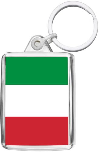 Pixly® Porte-clés drapeau de l'Italie - Cadeau souvenir italien, claire, M