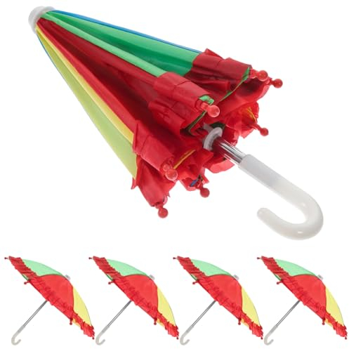 Toyvian 5er Set Mini Regenschirme Für Puppenhaus Bunte Dekorative Regenschirme Für Niedliche Miniatur Schirme Mit Spitzenrand Für Kreatives Und Dekoration