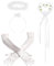Sprinlot Weiß Handschuhe Damen, Satin Handschuhe Lang, Weiß Engel Handschuhe Haarreif Zauberstab, 1920er Jahre Kostüm Zubehör Damen, Accessoire Handschuhe Karneval Fasching Party Cosplay