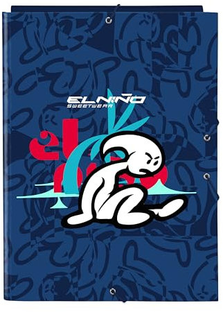 Safta -M068 El Niño Paradise Dokumentenmappe mit 3 Klappen, ideal für Kinder verschiedener Altersgruppen, bequem und vielseitig, Qualität und Widerstandsfähigkeit, 26 x 36,5 cm, Marineblau, Standard