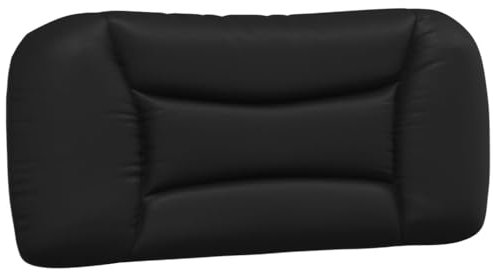 vidaXL Kopfteil Kissen Hvar, Kopfteilkissen mit Reißverschluss, Rückenkissen mit hervorragender Rückenlehne, Kopfkissen Lesekissen, Schwarz 90cm Kunstleder