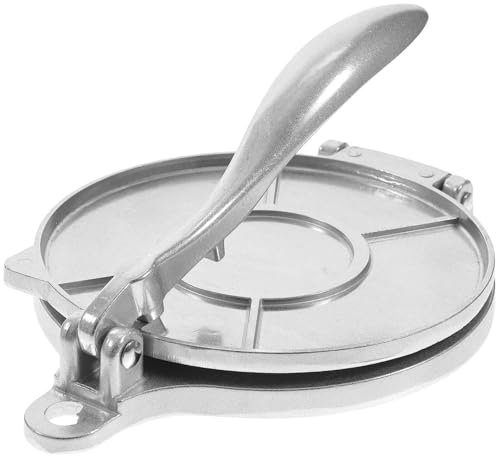 Tortilla Press 6.5Inch Dough Press Quesadilla Maker Tortilla Maker Press Empanada Maker Press Tortillas Presser Chapati to Rotate Pizza Press Silver 16.5cm
