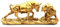 Irayin Wall Street Bulle Und Bär Statue Figuren, Bulle & Bear Deko 28cm, Abstrakte Figur-Bull Bear Fight Finanzmakler Geschenk, Dekoration für Wohnzimmer, Schlafzimmer, Büro(Gold)