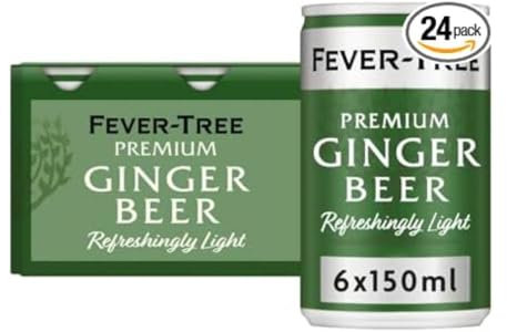 Fever-Tree Refreshingly Light Ginger Beer 6x150ml (Pack of 4, Total 24 Cans)