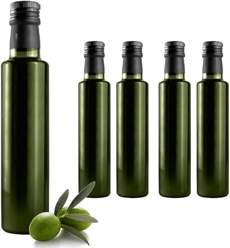 Firmadigaranzia 12 Bottiglie Per Olio aceto E Liquore 250 ml - Marasca Quadre Vuote In Vetro Scuro Uvag con Dosatore Olio Salvagoccia e Tappo Ermetico - Made In Italy - Uso professionale e domestico